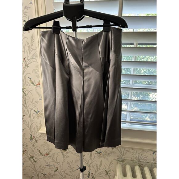 Banana Republic Dresses & Skirts - BANANA REPUBLIC Gray Patchwork 100% SILK SKIRT SIZE 8 Side Zip Fully Lined